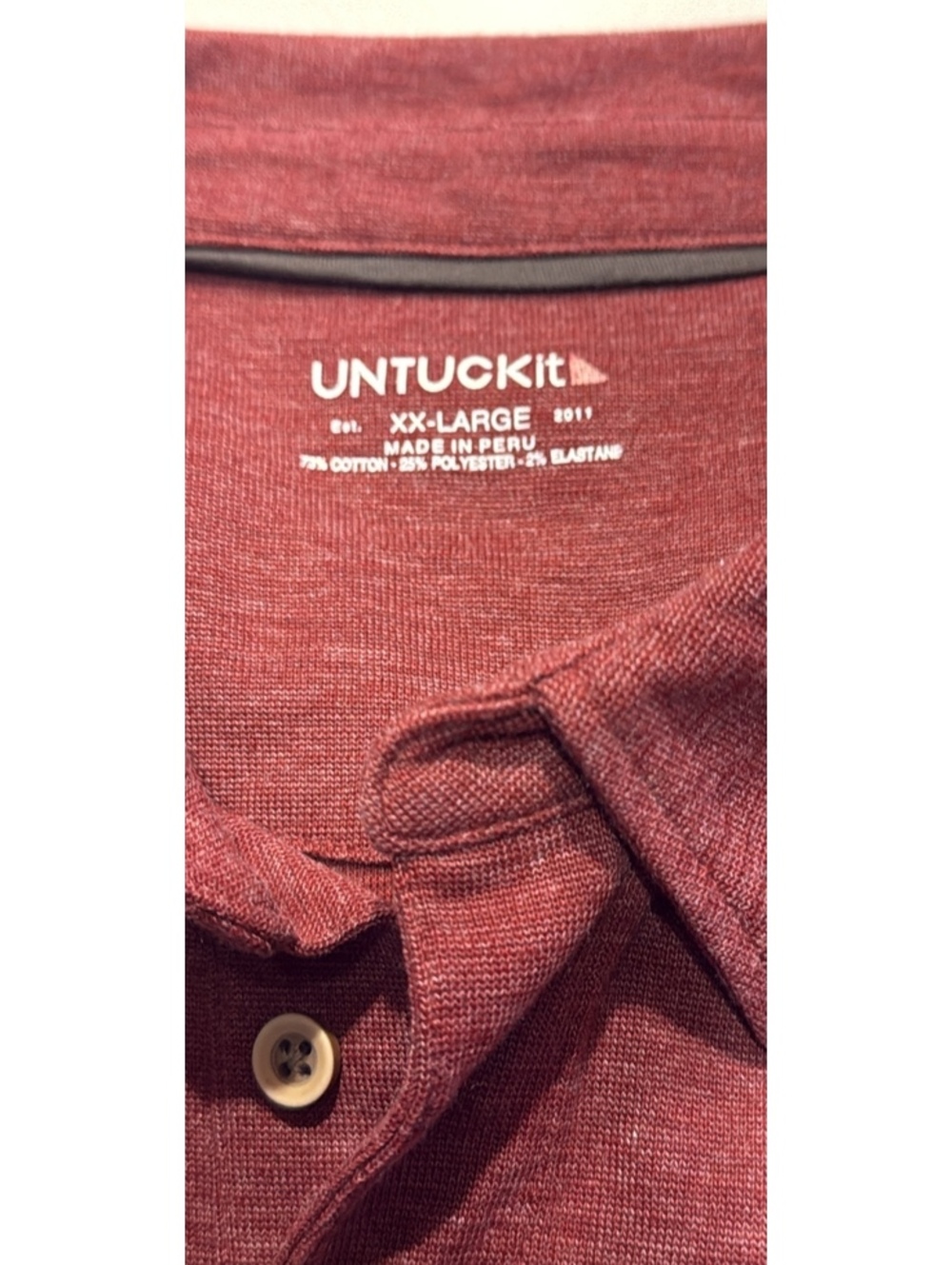 UNTUCKit Men's XXL Long Sleeve Polo Shirt